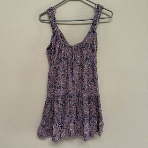 ANGIE Hippie Boho Floral Blouse w/ Open Back Size L